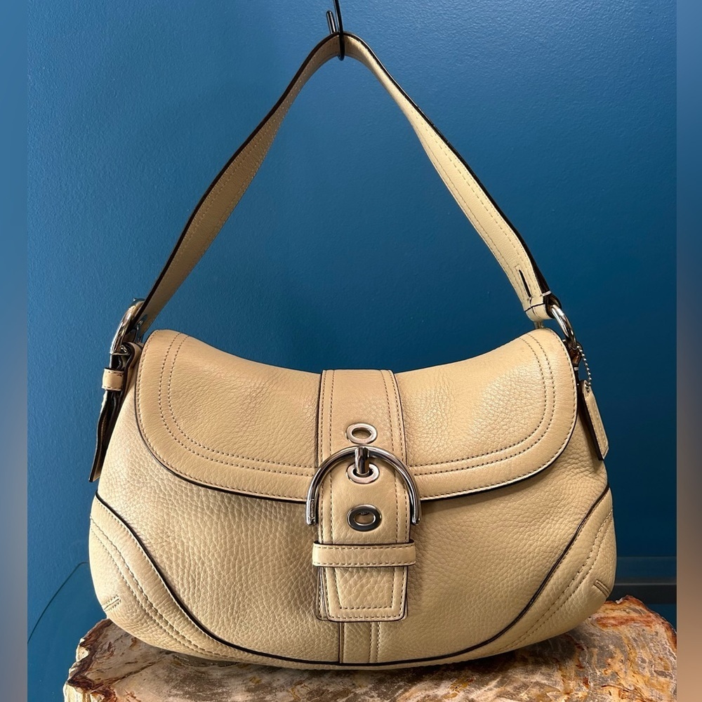 Coach Soho Flap Medium Shoulder Bag Taupe Leather F10910 EUC - Picture 15 of 17
